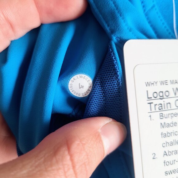 Lululemon Logo Waistband High-Rise Training Crop 21" Poolside Blue Leggings 4 - Picture 9 of 11